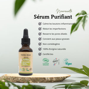 sérum purifiant d'origine naturelle comme avant fabriqué en France